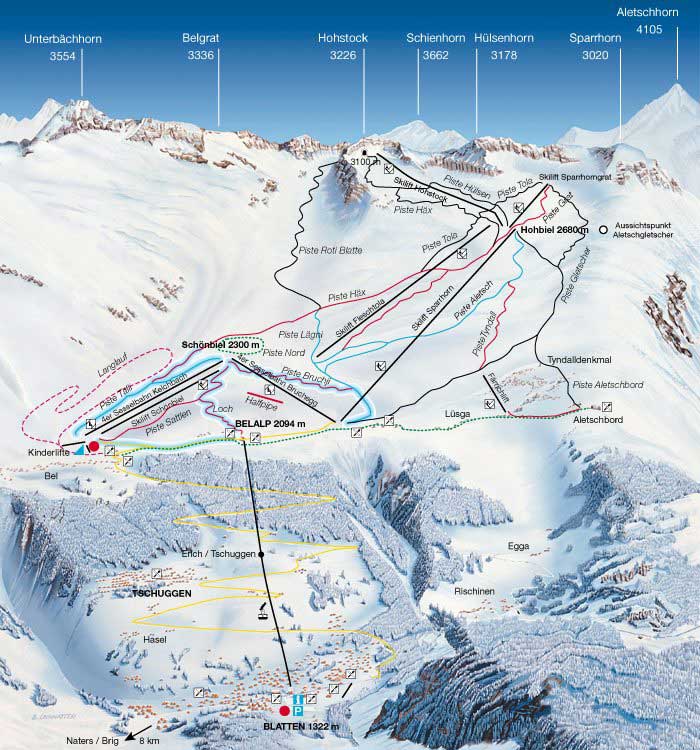 Plattegrond pistes